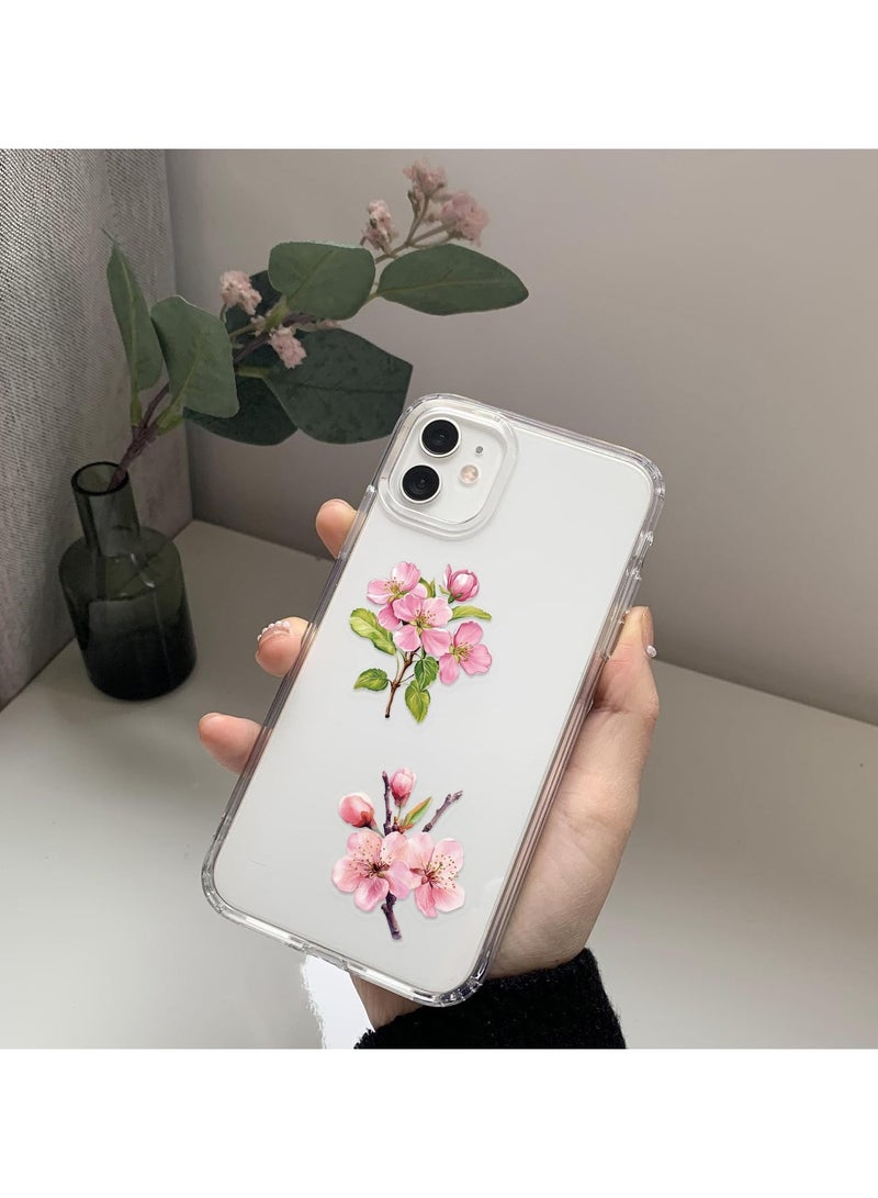 ORAINBOW Transparent Pink Flower Stickers for Scrapbooking PET Nature Plant Stickers Floral Stickers Vintage Craft Sticker Colorful Small Flower Sticker for Journaling Scrapbooking Clear Flower Decals - Image 3