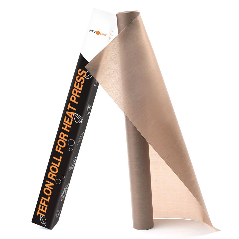 HTVRONT Teflon Sheets for Heat Press  12 x 8 FT Non Stick PTFE Teflon Sheets Reusable Teflon Paper Roll Heat Resistant Teflon Mat