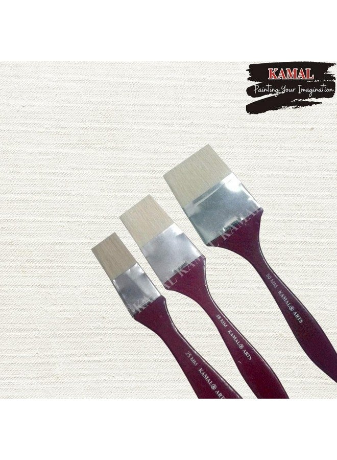 Kamal مجموعة فرش غسيل KAMAL® Artist Quality HOG Hair (مبيضة) غير صناعية مكونة من 3 قطع (25 مم، 38 مم، 50 مم) - Image 4