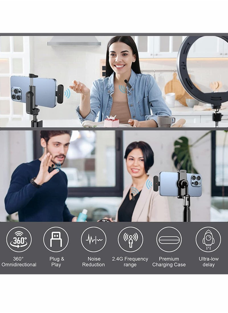 Captaintech Wireless Lavalier Microphone for iPhone/iPad with Charging Case, Plug & Play Clip-on Mic for Vlogging, YouTube, Interviews, 3 Denoise Modes, 65ft Range - Perfect for Creators  - Image 2
