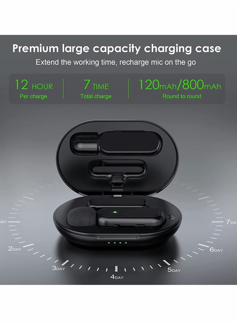 Captaintech Wireless Lavalier Microphone for iPhone/iPad with Charging Case, Plug & Play Clip-on Mic for Vlogging, YouTube, Interviews, 3 Denoise Modes, 65ft Range - Perfect for Creators  - Image 5