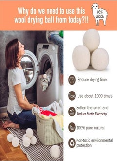 M MIAOYAN 6-Piece Wool Drying Balls Set Anti-Wrinkle and Anti-Static Balls for Dry Clothes  - Image 5