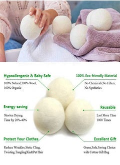 M MIAOYAN 6-Piece Wool Drying Balls Set Anti-Wrinkle and Anti-Static Balls for Dry Clothes  - Image 3