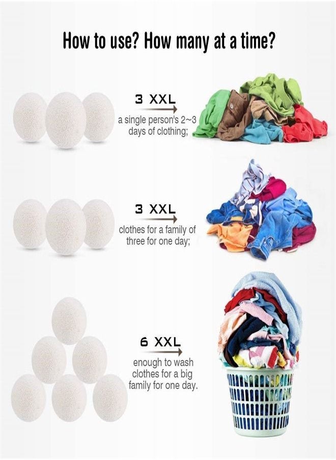 M MIAOYAN - 6-Piece Wool Drying Balls Set Anti-Wrinkle and Anti-Static Balls for Dry Clothes - Image 1