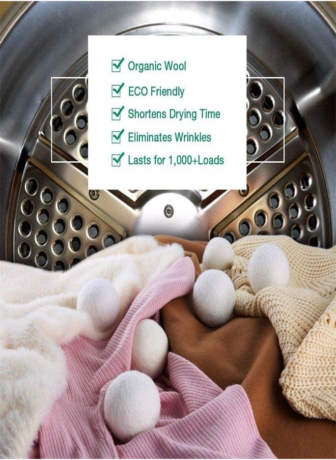 M MIAOYAN - 6-Piece Wool Drying Balls Set Anti-Wrinkle and Anti-Static Balls for Dry Clothes - Image 1