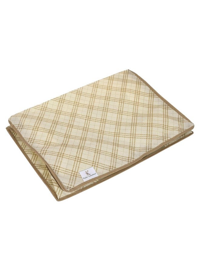 Kuber Industries Kuber Industries (Pack of 4) Underbed Storage Bag | Check Print | Large Blanket Organizer | Clothing Storage Bag | Clear Window & Handle Storage Bag | Kambal Storage Bag | Ivory - Image 5