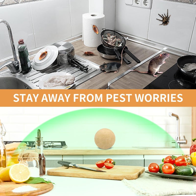 Pest Control Balls - Peppermint Pest Repellent for Mouse, Mice, Rats, Ants, Roaches, Moths u0026 More - Strong Repel Indoor u0026 Outdoor Mouse u0026 Mosquito Deterrent - 8 Balls - Image 4