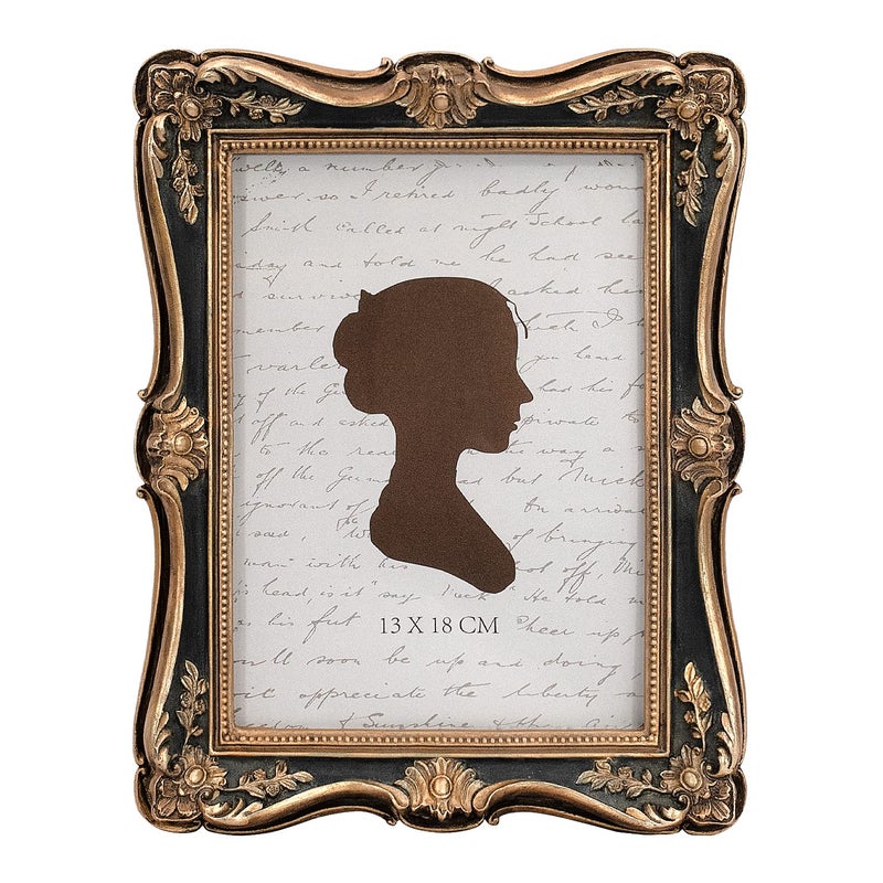 AELS 5x7 Inch Vintage Picture Frame Elegant Antique Photo Frames with Glass Front Photo Display Tabletop Wall Hanging Gift Ideas Gold and Black