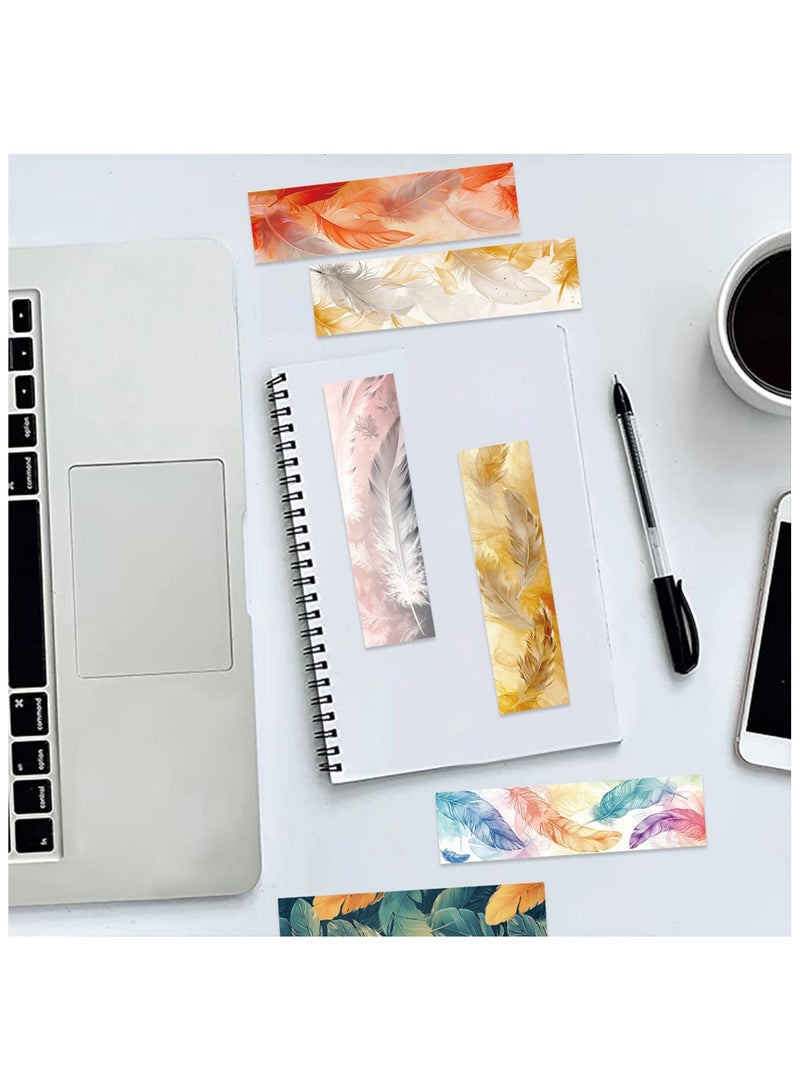 30Pcs Color Feather Paper Reading Bookmark, Feather Shape Bookmark Stationery Supplies, Feather Bookmark - Image 5