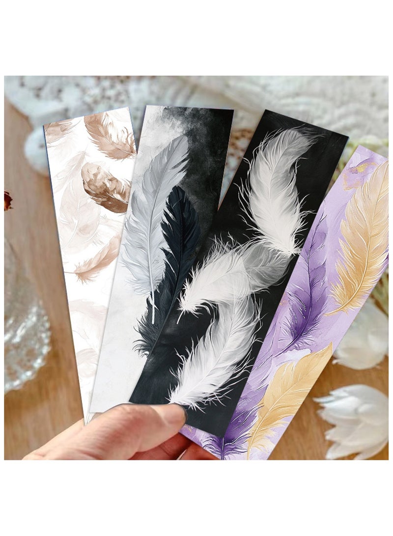 30Pcs Color Feather Paper Reading Bookmark, Feather Shape Bookmark Stationery Supplies, Feather Bookmark - Image 4