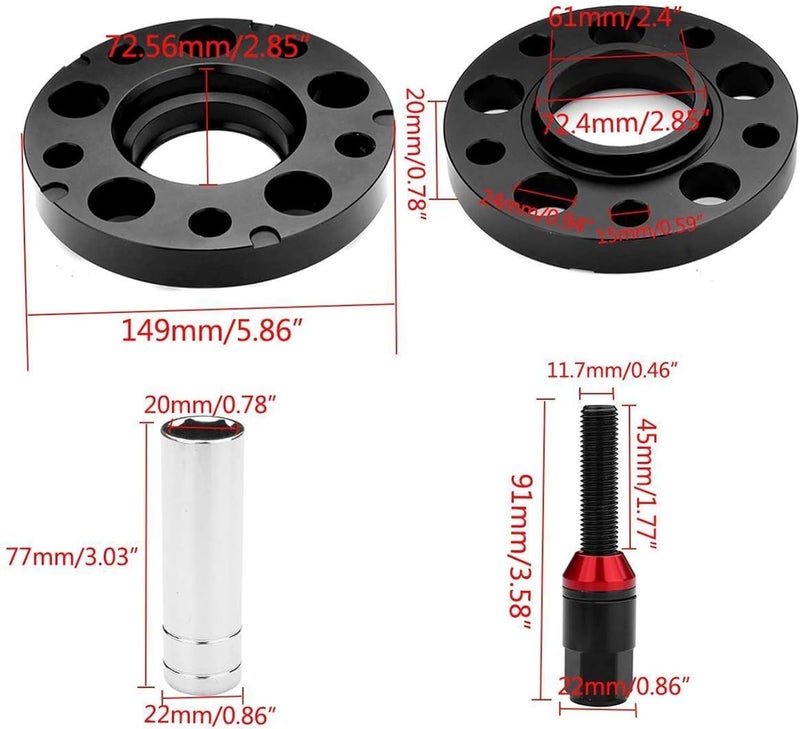 DEMULAX 20mm Wheel Spacer Adapter for BMW - Image 2