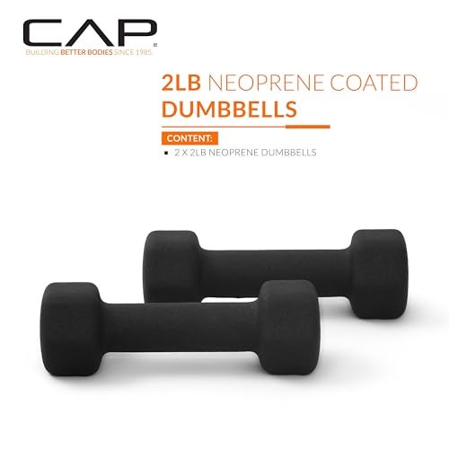 CAP Barbell أوزان دمبل CAP باربل نيون، زوج 2 رطل، أسود - Image 2