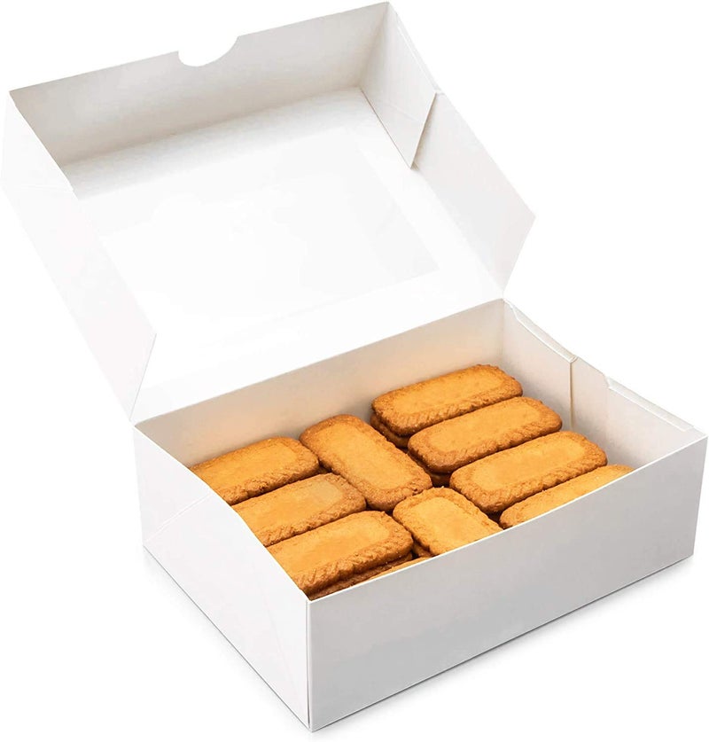 BIG BOX 20 PIECE SIZE 9X6X2 White 6 BROWNIE Bakery Boxes AutoPopup Treat Boxes for Muffins Donuts and Pastries - Image 2