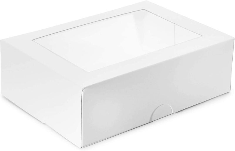 BIG BOX 20 PIECE SIZE 9X6X2 White 6 BROWNIE Bakery Boxes AutoPopup Treat Boxes for Muffins Donuts and Pastries - Image 1