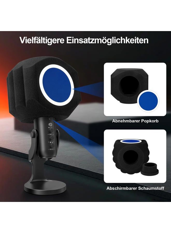 ZOMON Professional Microphone Isolation Shield with Pop Filter,Reflection Filter for Recording Studios, Sound-absorbing Foam for Noise and Reflection Reduction for Recording,Singing,Podcasts,live stream - Image 4