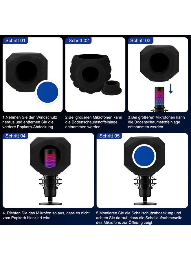 ZOMON Professional Microphone Isolation Shield with Pop Filter,Reflection Filter for Recording Studios, Sound-absorbing Foam for Noise and Reflection Reduction for Recording,Singing,Podcasts,live stream - Image 5