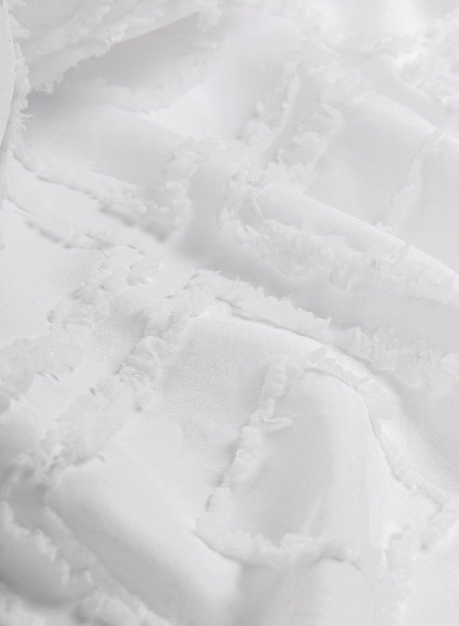 Noon East No Hook Shower Curtain with Snap in Liner Replacement - Waterproof Fabric - Boho Pattern, 180x188cm Size - Creme - Image 5