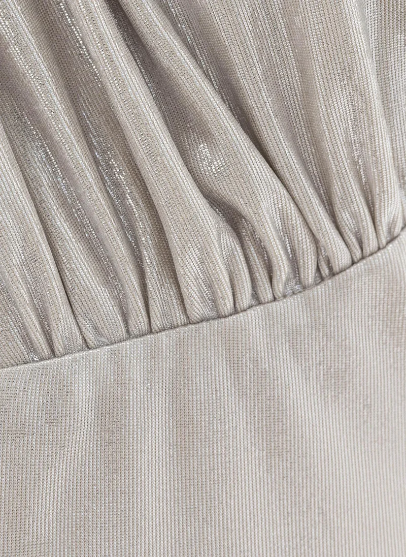 Lichi  Metallic jersey maxi dress with ribbon straps for Women | Best Price UAE
