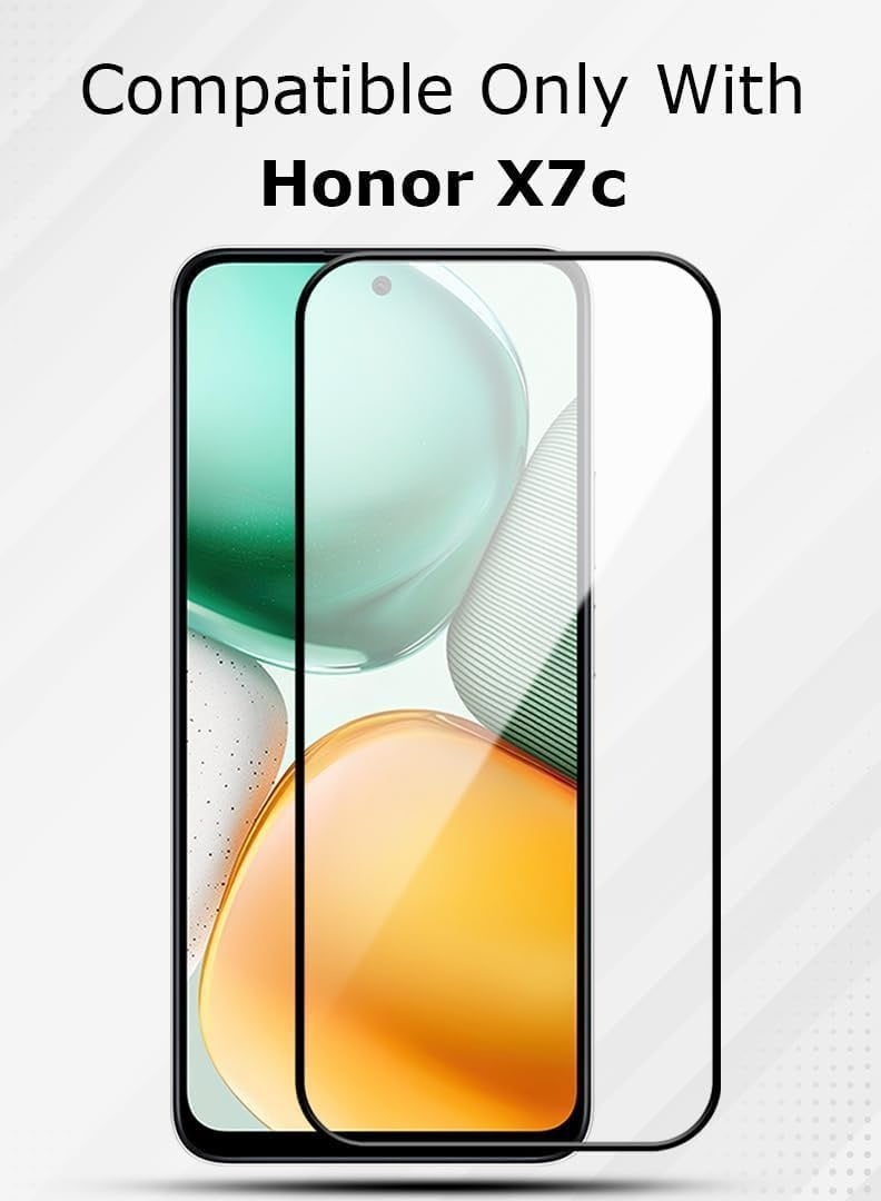 واقي شاشة لهاتف Honor X7c مقاس 6.77 بوصة، مصنوع من زجاج مقوى بصلابة 9H، سهل التركيب وخالٍ من الفقاعات، وتغطية كاملة، ومضاد للخدش وحساس للمس (قطعه) - Image 2
