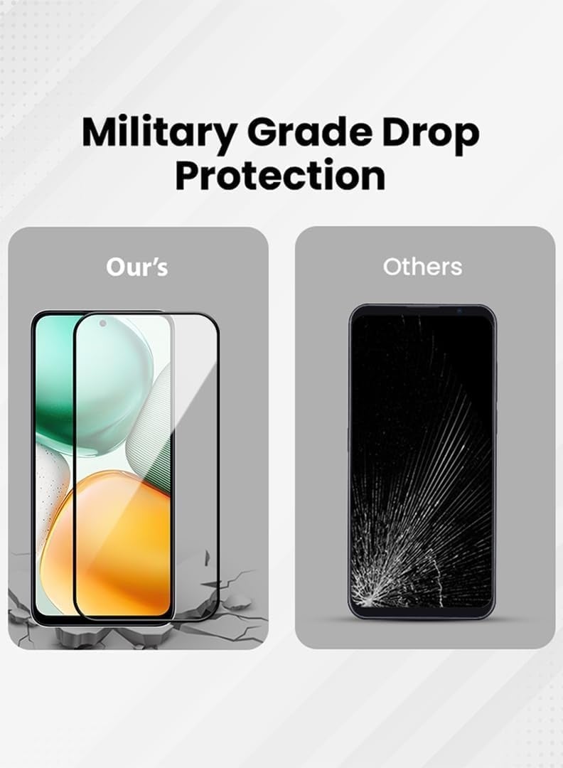 واقي شاشة لهاتف Honor X7c مقاس 6.77 بوصة، مصنوع من زجاج مقوى بصلابة 9H، سهل التركيب وخالٍ من الفقاعات، وتغطية كاملة، ومضاد للخدش وحساس للمس (قطعه) - Image 4