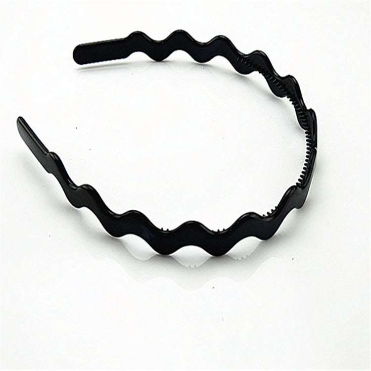 Generic Iron black bottom wave spiral sports head hoop head buckle bath fine hairpin mens and girls universal wash hair hoop wholesale Wave single price 