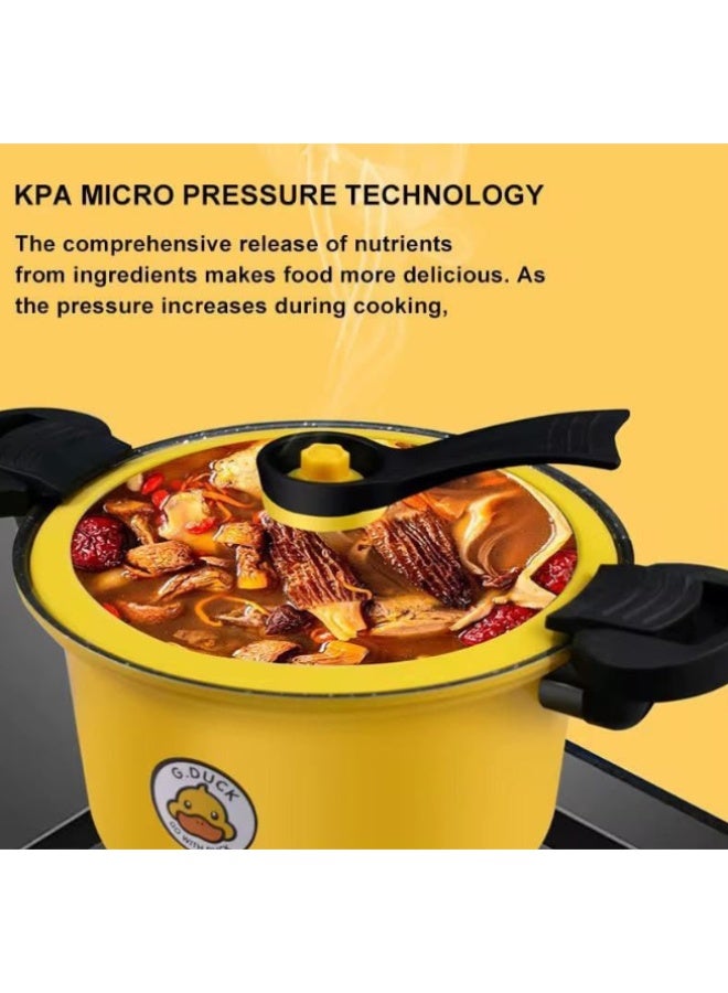 قدر ضغط دَك بريميوم بتقنية الميكرو KPA، باللون الأصفر، مزوّد بنظام تفريغ الهواء (فاكيوم)، واسترجاع البخار، لطهي أشهى الأطعمة بنكهة غنية. - Image 3