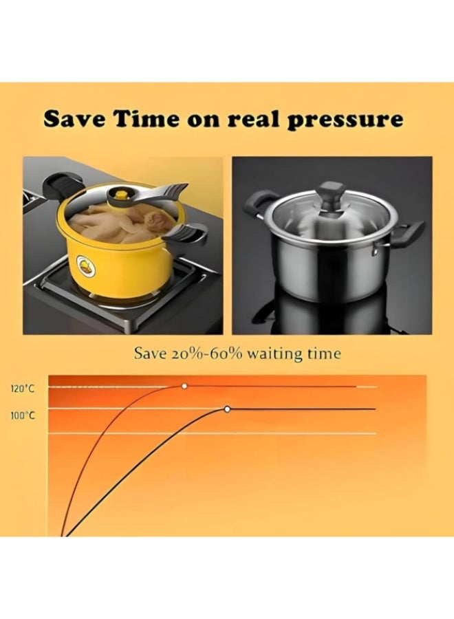 قدر ضغط دَك بريميوم بتقنية الميكرو KPA، باللون الأصفر، مزوّد بنظام تفريغ الهواء (فاكيوم)، واسترجاع البخار، لطهي أشهى الأطعمة بنكهة غنية. - Image 5