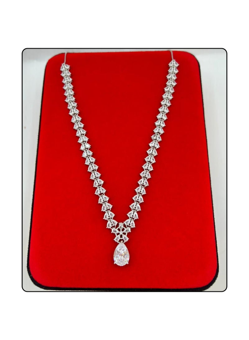 Armaaj V-cut Bridal collar(teardrop)central pendant/earings - Image 2