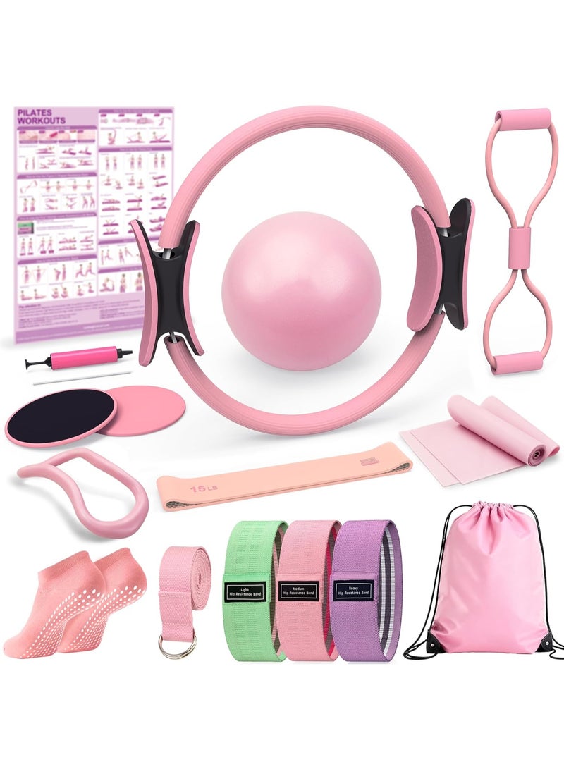 Arabest Pilates Kit for Home Workouts, Pilates Equipment Ring and Ball Set, Pilates Essentials Kit for Women, Home Pilates Workout Kit, Pilates Starter Kit for Women at Gym Studio Travel - Image 1