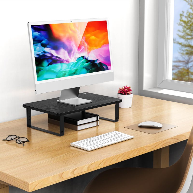 BESIGN MS01 Monitor Stand Riser, Height Adjustable Laptop Stand, Computer Monitor Stand for Monitor, Computer,Laptop,Printer (Black) - Image 3