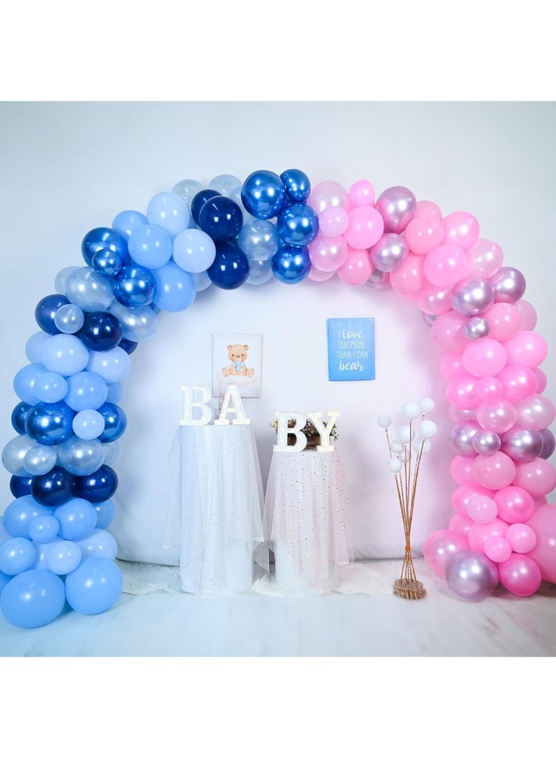 Luckam 152-Piece Pink Blue Balloon Arch Kit, Gender Reveal Decorations, Pearl Balloon Garland, Mixed Blue Pink Party Supplies for Baby Showers, Birthday Celebrations, Gender Announcement Party (18/10/5 Inch) - Image 4