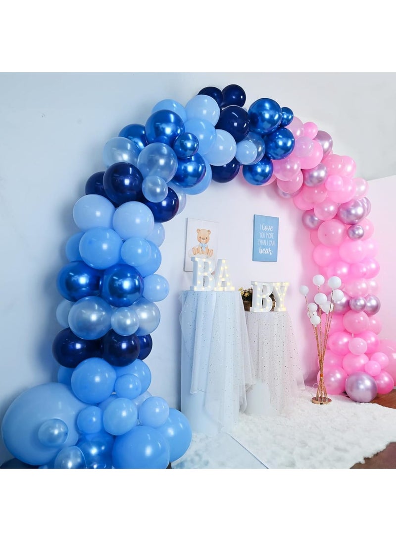 Luckam 152-Piece Pink Blue Balloon Arch Kit, Gender Reveal Decorations, Pearl Balloon Garland, Mixed Blue Pink Party Supplies for Baby Showers, Birthday Celebrations, Gender Announcement Party (18/10/5 Inch) - Image 5