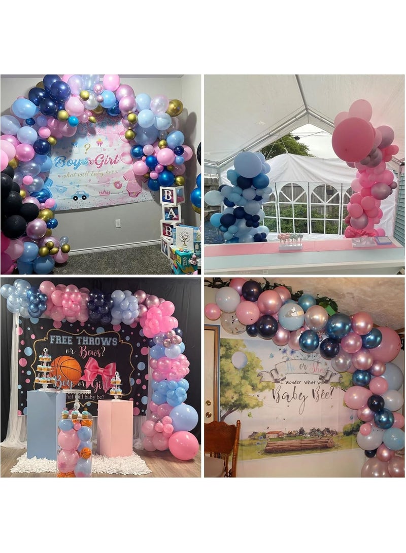 Luckam 152-Piece Pink Blue Balloon Arch Kit, Gender Reveal Decorations, Pearl Balloon Garland, Mixed Blue Pink Party Supplies for Baby Showers, Birthday Celebrations, Gender Announcement Party (18/10/5 Inch) - Image 3