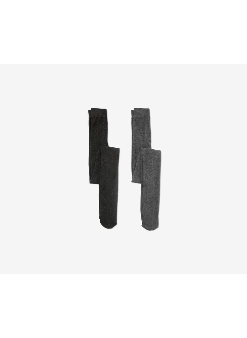 Tchibo Women 2 Pieces Plain Tights, Black  - Image 3