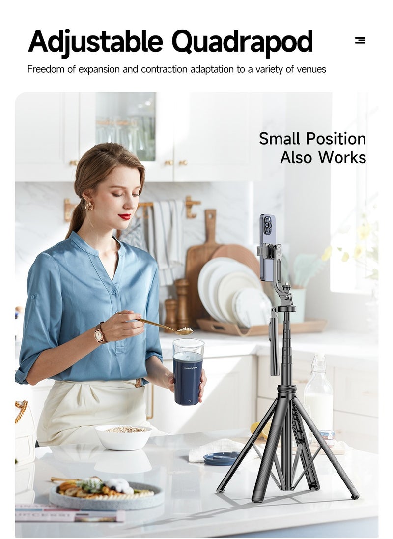 Generic - 70.86”extra long  selfie sticks tripod ，Quadripod stand with rechargeable Bluetooth remote control for mobile phones - Image 1