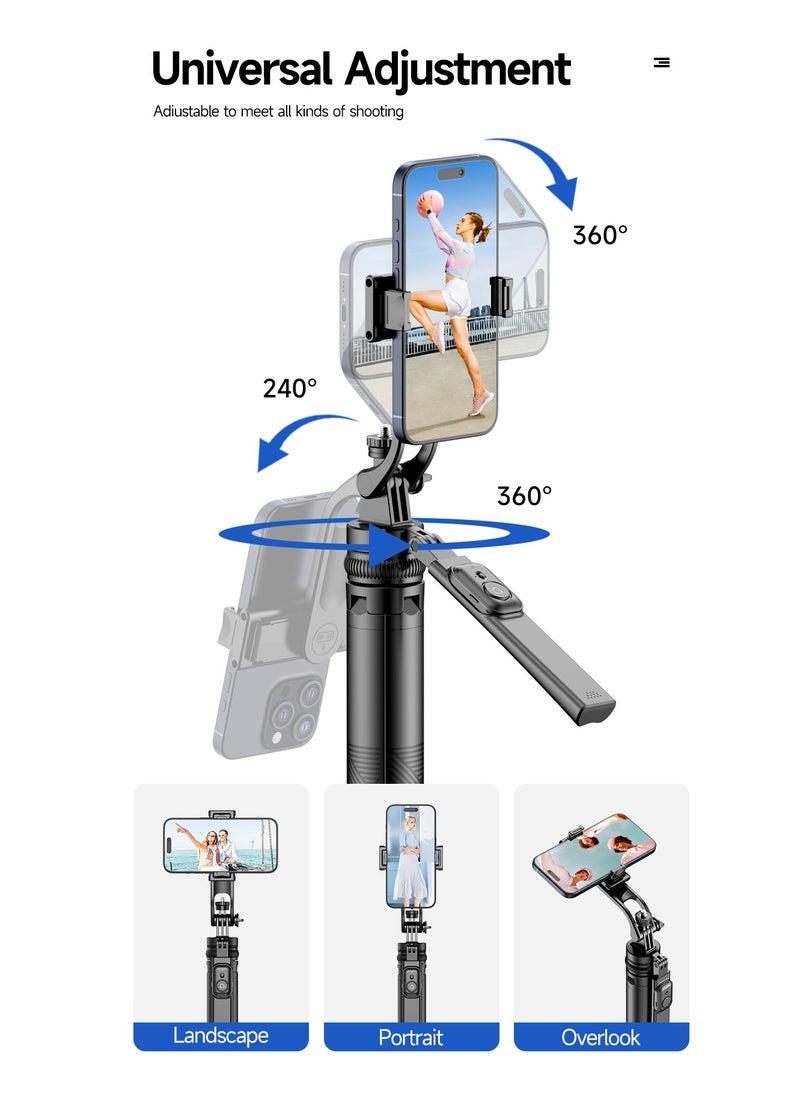 Generic - 70.86”extra long  selfie sticks tripod ，Quadripod stand with rechargeable Bluetooth remote control for mobile phones - Image 1