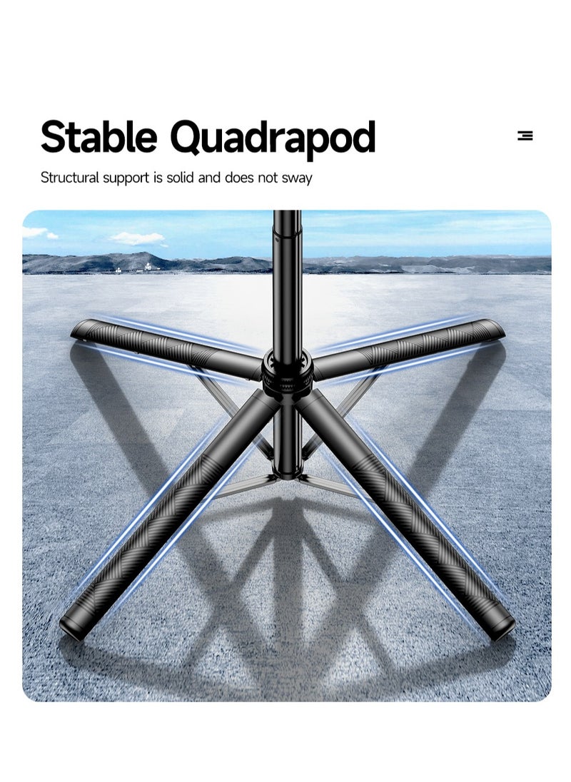 Generic - 70.86”extra long  selfie sticks tripod ，Quadripod stand with rechargeable Bluetooth remote control for mobile phones - Image 1
