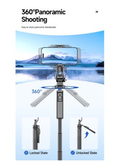 Generic 70.86”extra long  selfie sticks tripod ，Quadripod stand with rechargeable Bluetooth remote control for mobile phones  - Image 2
