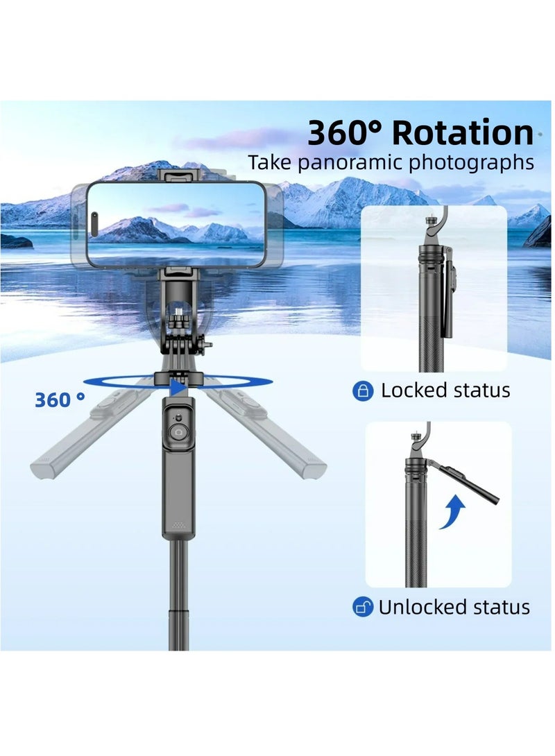 70.86”extra long  selfie sticks tripod ，Quadripod stand with rechargeable Bluetooth remote control for mobile phones  - Image 4