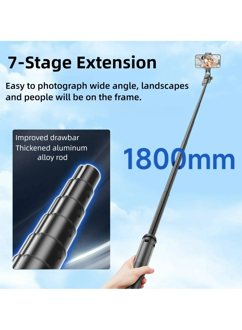 70.86”extra long  selfie sticks tripod ，Quadripod stand with rechargeable Bluetooth remote control for mobile phones  - Image 5