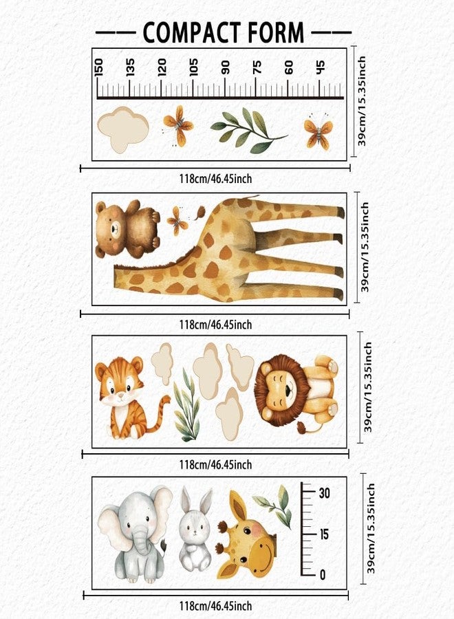 SUPERDANT Cartoon Animal Wall Sticker Height Measurement Sticker Giraffe Ruler Wall Decals Peel and Stick Vinyl Wallpaper Art Decor for Kids Room Nursery Bedroom Playroom Decoration 62.3x41.5in - Image 2