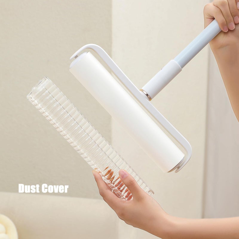 MINGRACE Floor Lint Roller Long Handle with Cover and 2 Refills for Pet Hair Extra Sticky Large 9.45 inch Lint Remover for Carpet Bedding Couch (Extra Long Handle & 3 Sticky Rolls) - Image 5