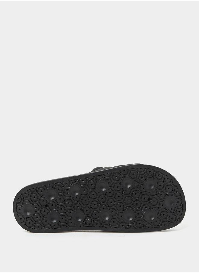 Styli - Textured Open Toe Slip On Slides - Image 1