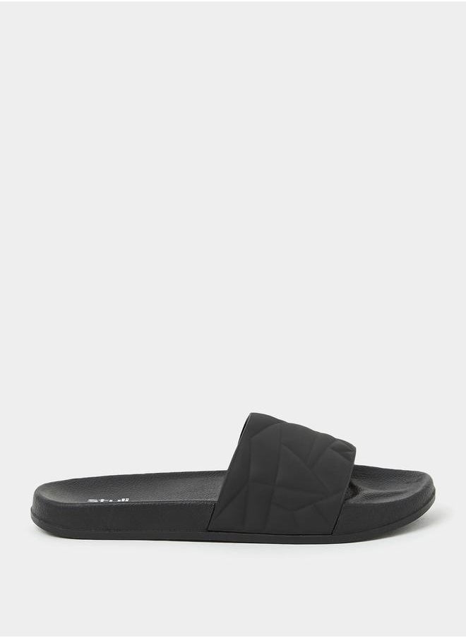 Styli - Textured Open Toe Slip On Slides - Image 1