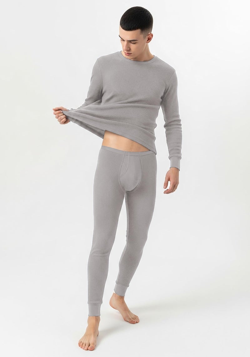 Andrew Scott Men's Traditional Waffle Thermal Top & Bottom Set | Cotton Blend Base Layer Shirt -Long John Underwear - Image 4