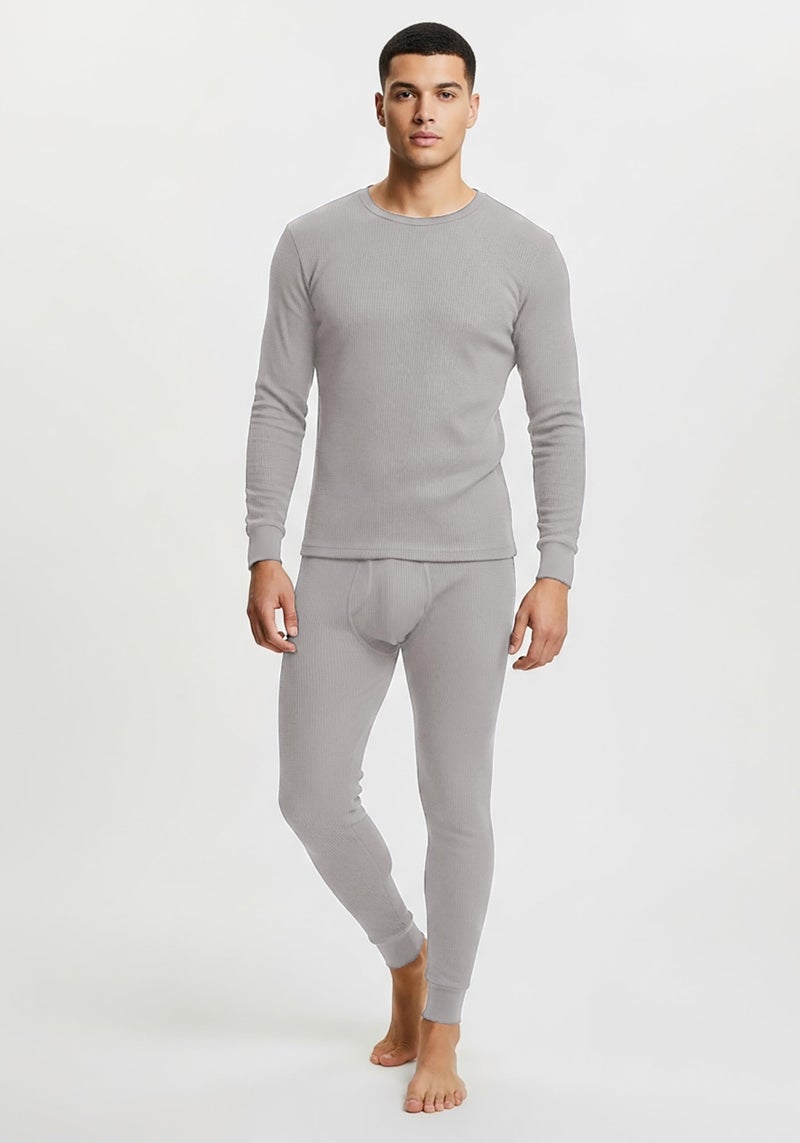 Andrew Scott Men's Traditional Waffle Thermal Top & Bottom Set | Cotton Blend Base Layer Shirt -Long John Underwear - Image 2