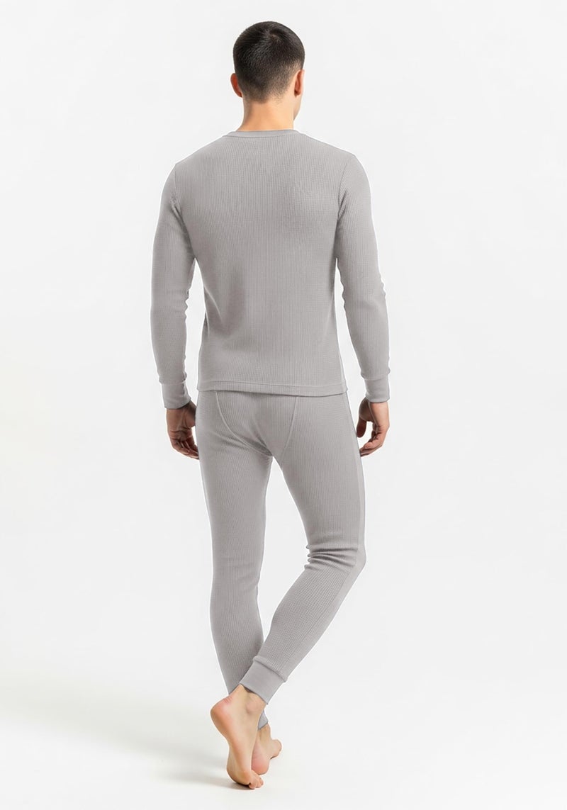Andrew Scott Men's Traditional Waffle Thermal Top & Bottom Set | Cotton Blend Base Layer Shirt -Long John Underwear - Image 3