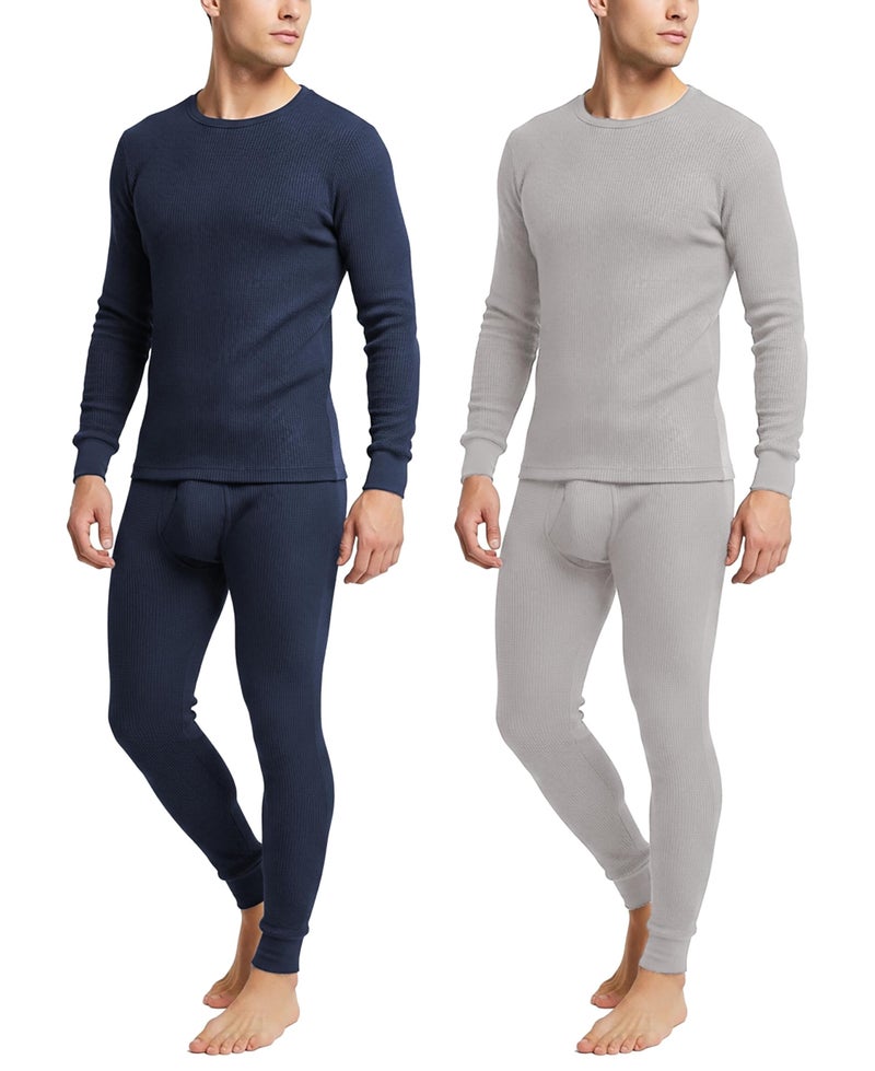 Andrew Scott Men's Traditional Waffle Thermal Top & Bottom Set | Cotton Blend Base Layer Shirt -Long John Underwear - Image 1