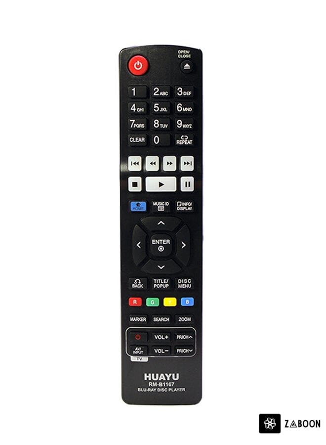 Zaboon Remote Control For All LG Bluray DVD Player Black