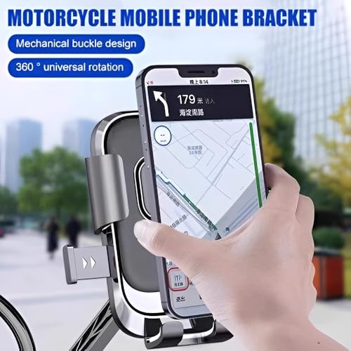 Like Star LikeStar® Mirror Mount Scooty Mobile Holder – 360° Rotation, One-Touch Lock, Anti-Vibration, Shockproof & Secure Grip Phone Mount for All Smartphones – Perfect for Riders & Delivery Use - Image 5